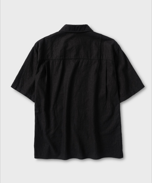 NONBLANK(ノンブランク)の「ウォッシングリネンHSシャツ_BLACK(シャツ/ブラウス・メンズ・ブラック・MEDIUM/LARGE/X-LARGE)」の2枚目の写真