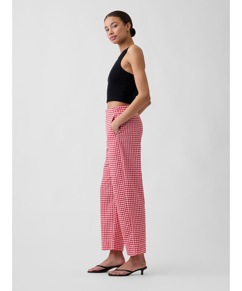 GAP(ギャップ)の「ハイライズ リネンブレンド ストレート クロップドパンツ(その他パンツ・レディース・レッド/ブラック・000/10/8/6/4/2/0/00)」の5枚目の写真