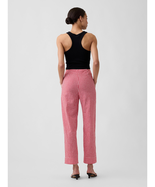 GAP(ギャップ)の「ハイライズ リネンブレンド ストレート クロップドパンツ(その他パンツ・レディース・レッド/ブラック・000/10/8/6/4/2/0/00)」の7枚目の写真