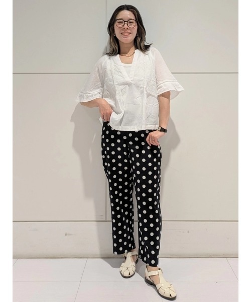 GAP(ギャップ)の「ハイライズ リネンブレンド ストレート クロップドパンツ(その他パンツ・レディース・レッド/ブラック・000/10/8/6/4/2/0/00)」の10枚目の写真