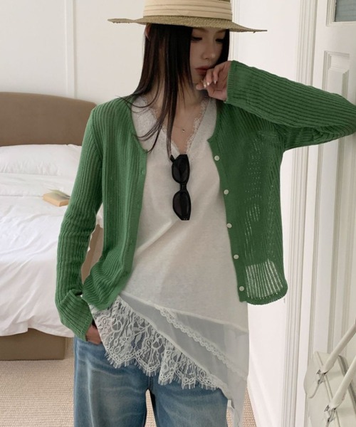 yuue' ( wear )(ユーイ)の「レースレイヤードノースリーブチュニックトップス/ミニワンピース(Tシャツ/カットソー・レディース・ブラック/ホワイト・FREE)」の16枚目の写真