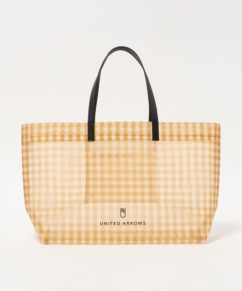 UNITED ARROWS(ユナイテッドアローズ)の「チェック メッシュ トートバッグ(トートバッグ・レディース・マスタード/ケリーグリーン・FREE)」の1枚目の写真