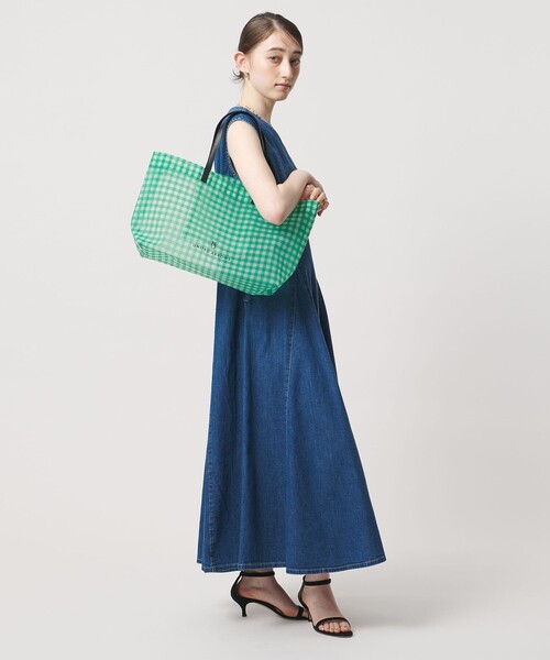 UNITED ARROWS(ユナイテッドアローズ)の「チェック メッシュ トートバッグ(トートバッグ・レディース・マスタード/ケリーグリーン・FREE)」の3枚目の写真