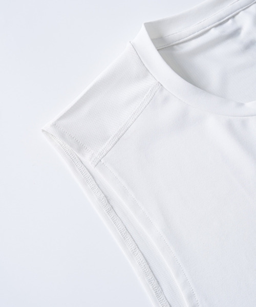 BUTTON SEOUL(ボタンソウル)の「42.195エアロテックベーススリーブレス(2カラー)(Tシャツ/カットソー・メンズ・ブラック/ホワイト・MEDIUM/LARGE/X-LARGE)」の6枚目の写真
