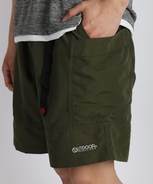 OUTDOOR 接触冷感 ポリピーチ マルチポケット カーゴショートパンツ 膝上 速乾 UVカット 軽量