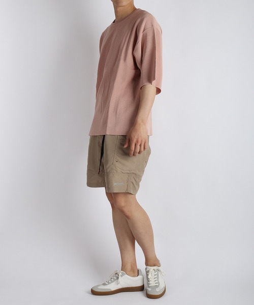 OUTDOOR PRODUCTS(アウトドアプロダクツ)の「OUTDOOR 接触冷感 ポリピーチ マルチポケット カーゴショートパンツ 膝上 速乾 UVカット 軽量(カーゴパンツ・メンズ・カーキ/ベージュ/ネイビー・LL/M/L)」の7枚目の写真