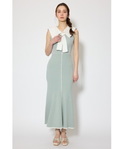 rienda(リエンダ)の「セーラーカラーニットマーメイドワンピース 春服 夏服(ワンピース・レディース・ブラウン/ミント/ブラック・FREE)」の10枚目の写真
