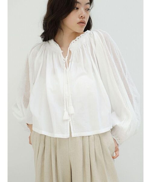 フィーカFIKA.2way lace switching blouse FIKA.（フィーカ 