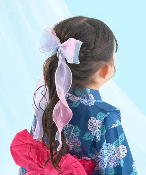 Lycee mine(リセマイン)の「オーロラビックリボンヘアクリップ【子供服】【キッズ】【女の子】(バレッタ/ヘアクリップ・キッズ・イエロー/ラベンダー/ピンク・F)」の11枚目の写真