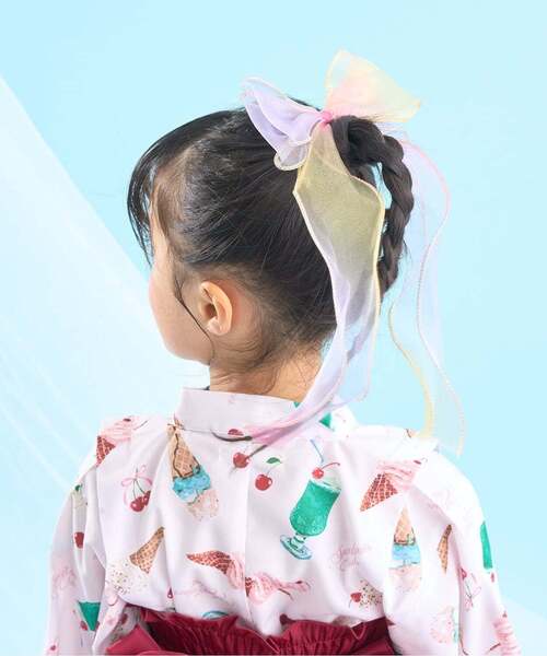 Lycee mine(リセマイン)の「オーロラビックリボンヘアクリップ【子供服】【キッズ】【女の子】(バレッタ/ヘアクリップ・キッズ・イエロー/ラベンダー/ピンク・F)」の13枚目の写真