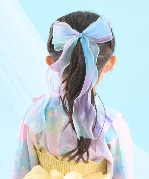 Lycee mine(リセマイン)の「オーロラビックリボンヘアクリップ【子供服】【キッズ】【女の子】(バレッタ/ヘアクリップ・キッズ・イエロー/ラベンダー/ピンク・F)」の14枚目の写真
