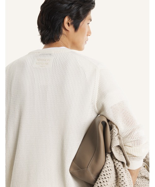 Maison Kitsune(メゾンキツネ)の「OPEN KNIT COTTON JUMPER(ニット/セーター・メンズ・オフホワイト・L/M/S)」の6枚目の写真