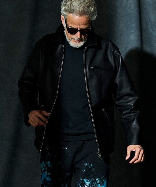 ACANTHUS(アカンサス)の「mj11561-Leather Collor Riders Jacket レザーカラーライダースジャケット(L2602)(ライダースジャケット・メンズ・ブラック/キャメル・XL/L/M/S)」の9枚目の写真