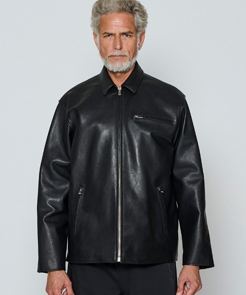 ACANTHUS(アカンサス)の「mj11561-Leather Collor Riders Jacket レザーカラーライダースジャケット(L2602)(ライダースジャケット・メンズ・ブラック/キャメル・XL/L/M/S)」の12枚目の写真