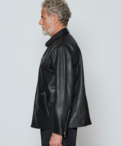 ACANTHUS(アカンサス)の「mj11561-Leather Collor Riders Jacket レザーカラーライダースジャケット(L2602)(ライダースジャケット・メンズ・ブラック/キャメル・XL/L/M/S)」の13枚目の写真