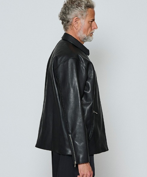 ACANTHUS(アカンサス)の「mj11561-Leather Collor Riders Jacket レザーカラーライダースジャケット(L2602)(ライダースジャケット・メンズ・ブラック/キャメル・XL/L/M/S)」の14枚目の写真