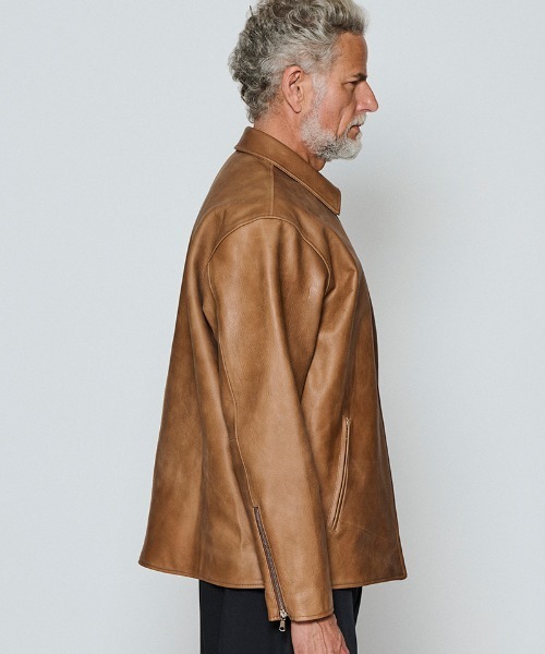 ACANTHUS(アカンサス)の「mj11561-Leather Collor Riders Jacket レザーカラーライダースジャケット(L2602)(ライダースジャケット・メンズ・ブラック/キャメル・XL/L/M/S)」の18枚目の写真