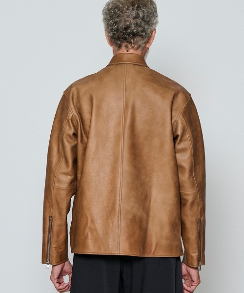 ACANTHUS(アカンサス)の「mj11561-Leather Collor Riders Jacket レザーカラーライダースジャケット(L2602)(ライダースジャケット・メンズ・ブラック/キャメル・XL/L/M/S)」の19枚目の写真