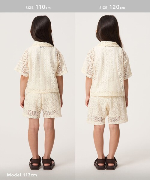 green label relaxing(グリーンレーベルリラクシング)の「レース ショートパンツ / キッズ 100cm-130cm(その他パンツ・キッズ・オフホワイト/ブラック・110cm/130cm/100cm/120cm)」の9枚目の写真