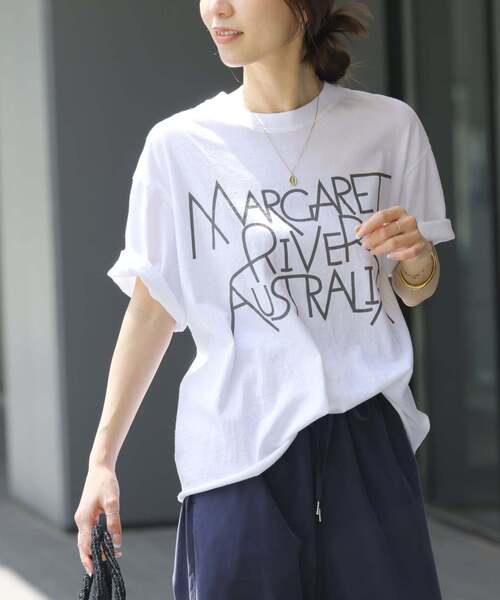 THE DAY ON THE BEACH（ザデイオンザビーチ）の「《追加》別注【THE DAY ON THE BEACH】カットオフTシャツ（Tシャツ/カットソー・レディース・マルーン/コバルトブルー/ブラックミックス/ホワイト系その他/ライトグレー/ブラウン・FREE）」の2枚目の写真