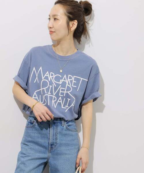 THE DAY ON THE BEACH（ザデイオンザビーチ）の「《追加》別注【THE DAY ON THE BEACH】カットオフTシャツ（Tシャツ/カットソー・レディース・マルーン/コバルトブルー/ブラックミックス/ホワイト系その他/ライトグレー/ブラウン・FREE）」の5枚目の写真