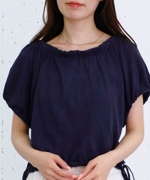 archives(アルシーヴ)の「シアー裏毛ギャザーオフショルTOPS(Tシャツ/カットソー・レディース・アイボリー/ネイビー/グレー・MEDIUM)」の13枚目の写真