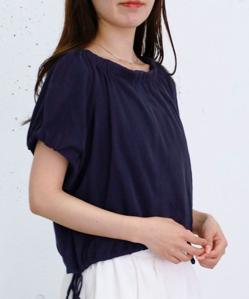 archives(アルシーヴ)の「シアー裏毛ギャザーオフショルTOPS(Tシャツ/カットソー・レディース・アイボリー/ネイビー/グレー・MEDIUM)」の15枚目の写真