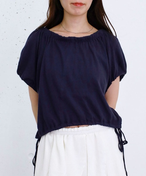 archives(アルシーヴ)の「シアー裏毛ギャザーオフショルTOPS(Tシャツ/カットソー・レディース・アイボリー/ネイビー/グレー・MEDIUM)」の14枚目の写真