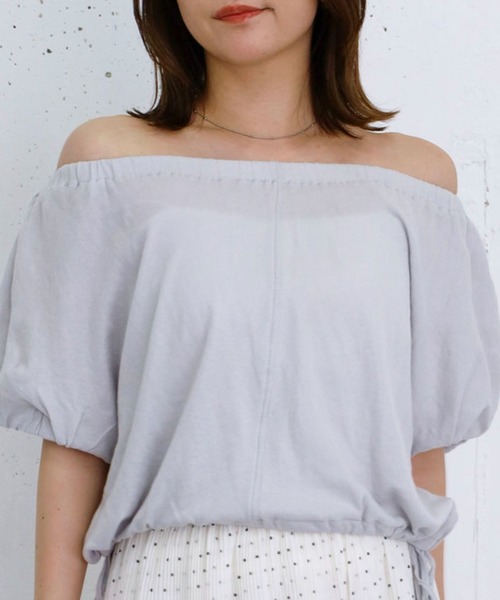 archives(アルシーヴ)の「シアー裏毛ギャザーオフショルTOPS(Tシャツ/カットソー・レディース・アイボリー/ネイビー/グレー・MEDIUM)」の22枚目の写真