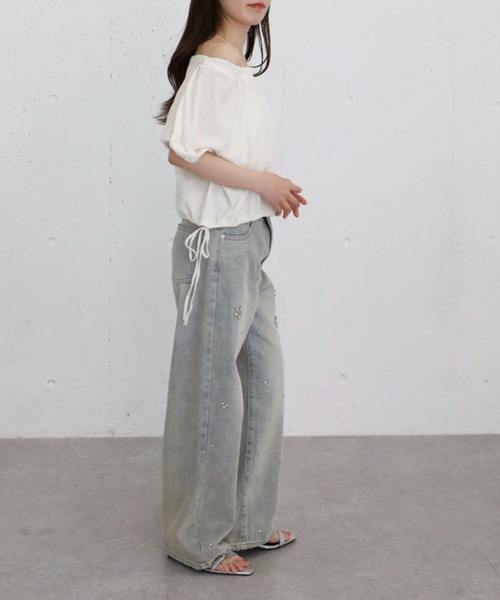 archives(アルシーヴ)の「シアー裏毛ギャザーオフショルTOPS(Tシャツ/カットソー・レディース・アイボリー/ネイビー/グレー・MEDIUM)」の11枚目の写真