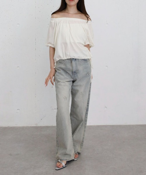 archives(アルシーヴ)の「シアー裏毛ギャザーオフショルTOPS(Tシャツ/カットソー・レディース・アイボリー/ネイビー/グレー・MEDIUM)」の9枚目の写真