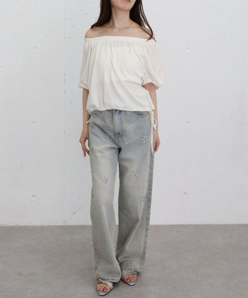 archives(アルシーヴ)の「シアー裏毛ギャザーオフショルTOPS(Tシャツ/カットソー・レディース・アイボリー/ネイビー/グレー・MEDIUM)」の10枚目の写真