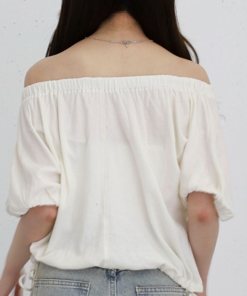 archives(アルシーヴ)の「シアー裏毛ギャザーオフショルTOPS(Tシャツ/カットソー・レディース・アイボリー/ネイビー/グレー・MEDIUM)」の7枚目の写真