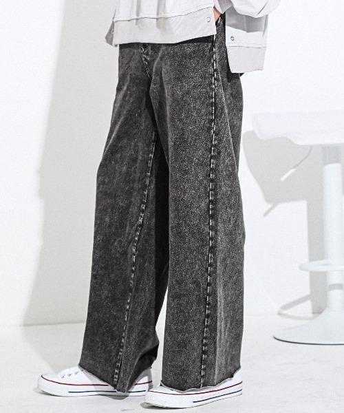 LUXSTYLE(ラグスタイル)の「イージー裏毛カットデニムスウェットパンツ(デニムパンツ・メンズ・グレー/ブラック・M/L)」の1枚目の写真
