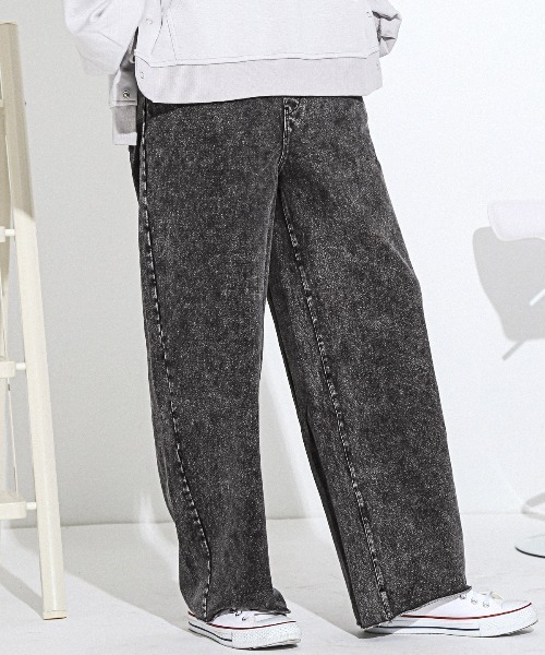 LUXSTYLE(ラグスタイル)の「イージー裏毛カットデニムスウェットパンツ(デニムパンツ・メンズ・グレー/ブラック・M/L)」の4枚目の写真