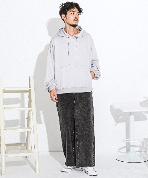 LUXSTYLE(ラグスタイル)の「イージー裏毛カットデニムスウェットパンツ(デニムパンツ・メンズ・グレー/ブラック・M/L)」の5枚目の写真