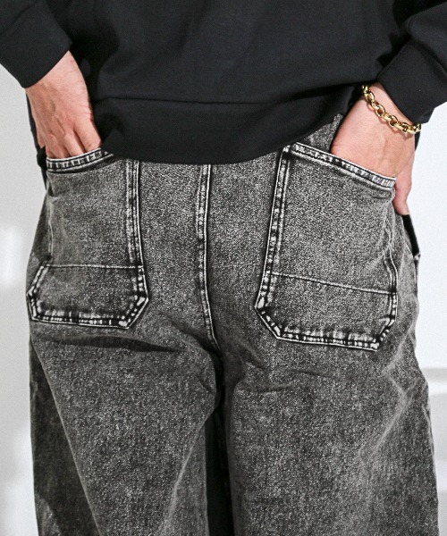 LUXSTYLE(ラグスタイル)の「イージー裏毛カットデニムスウェットパンツ(デニムパンツ・メンズ・グレー/ブラック・M/L)」の9枚目の写真