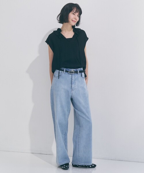 UNFILO(アンフィーロ)の「【WEB限定カラー】ヴィンテージシアー フリルネック ブラウス(シャツ/ブラウス・レディース・ブラウン系/ブラック系1/ブラック系/ベージュ系/ダルブルー系/レッド系・X-LARGE)」の17枚目の写真