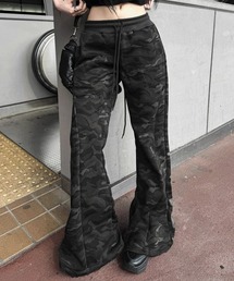 Hatsukoshi（ハツコシ）の「カモロングスリムフレアパンツ（スウェットパンツ）」