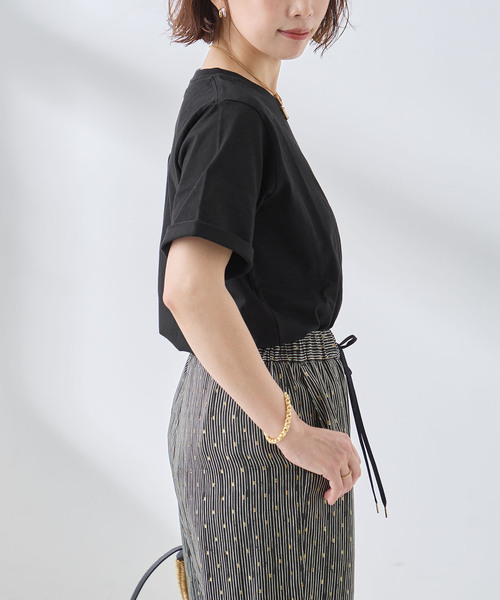 journal standard L'essage（ジャーナルスタンダードレサージュ）の「スワイー/ピグメントTシャツ（Tシャツ/カットソー・レディース・ブラック/ブラウン/ホワイト/グレー・FREE）」の12枚目の写真