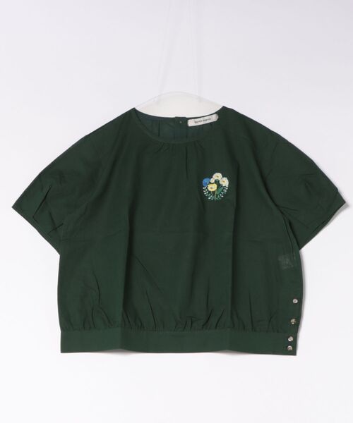 SUPER HAKKA(スーパーハッカ)の「綿麻ローンワッシャーガーベラグループ ハンドステッチ刺繍ブラウス(シャツ/ブラウス・レディース・ネイビー/グリーン・FREE)」の6枚目の写真