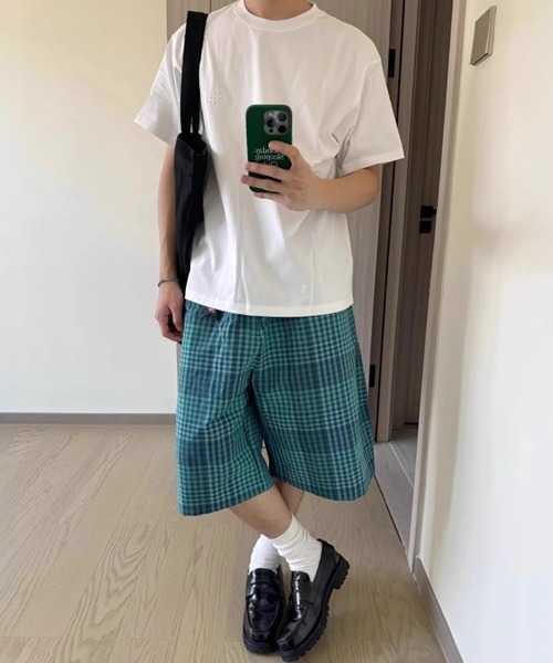 NOWLE(ノウル)の「【NOWLE】オンブレチェック ワイドイージーハーフパンツ / バギーショーツ(その他パンツ・メンズ・ブルーグリーン・X-LARGE/LARGE/MEDIUM)」の7枚目の写真