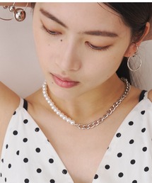 SOEMIN | Pearl and chain necklace／パール&チェーンネックレス(ネックレス)