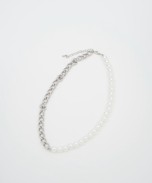 SOEMIN(ソミン)の「Pearl and chain necklace/パール&チェーンネックレス(ネックレス・レディース・ホワイト・FREE)」の2枚目の写真