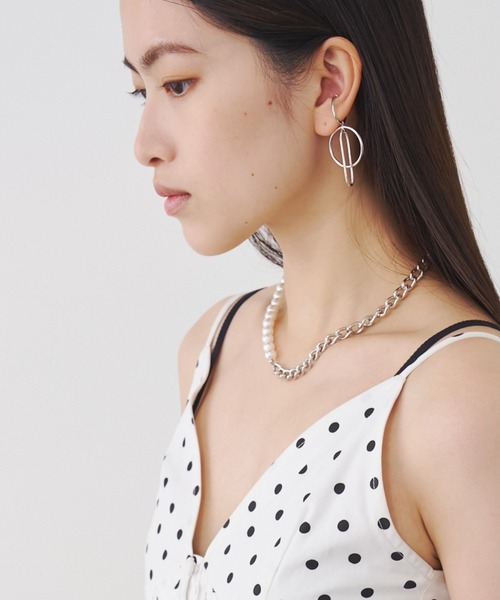 SOEMIN(ソミン)の「Pearl and chain necklace/パール&チェーンネックレス(ネックレス・レディース・ホワイト・FREE)」の6枚目の写真
