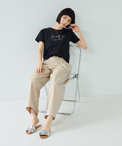 GALLEST(ギャレスト)の「3DプリントロゴTシャツ【再入荷】(Tシャツ/カットソー・レディース・ナチュラル/ブラック/ホワイト・38)」の14枚目の写真