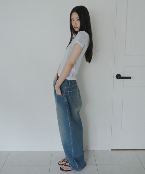 FEKETE(フェケテ)の「loose wide denim / ヴィンテージワイドデニム(デニムパンツ・レディース・インディゴブルー/ライトブルー/ブルー・MEDIUM/SMALL/LARGE)」の20枚目の写真