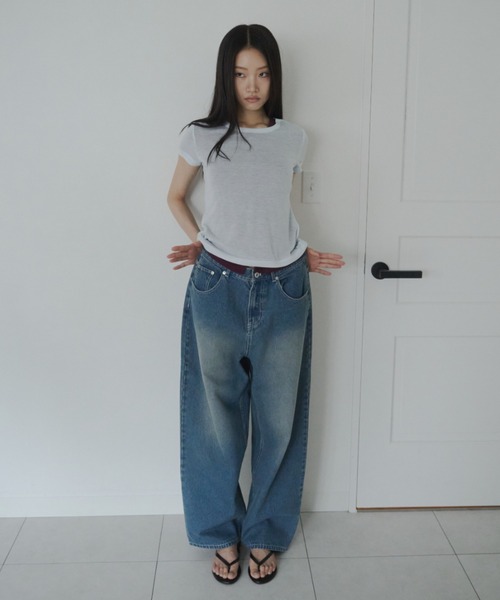 FEKETE(フェケテ)の「loose wide denim / ヴィンテージワイドデニム(デニムパンツ・レディース・インディゴブルー/ライトブルー/ブルー・MEDIUM/SMALL/LARGE)」の22枚目の写真