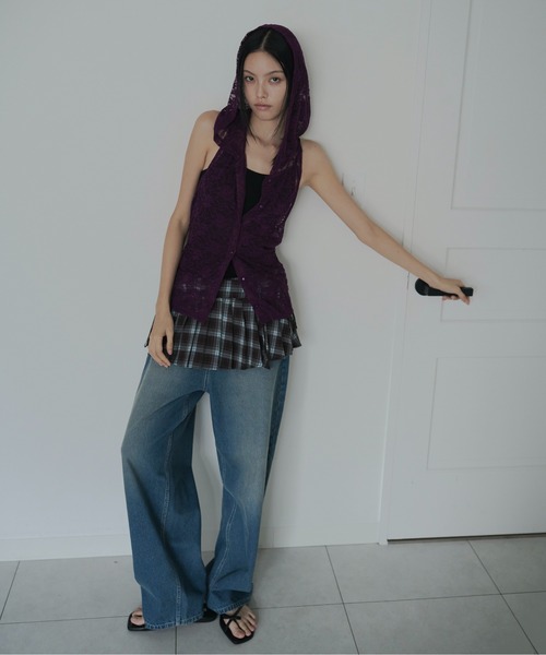 FEKETE(フェケテ)の「loose wide denim / ヴィンテージワイドデニム(デニムパンツ・レディース・インディゴブルー/ライトブルー/ブルー・MEDIUM/SMALL/LARGE)」の5枚目の写真