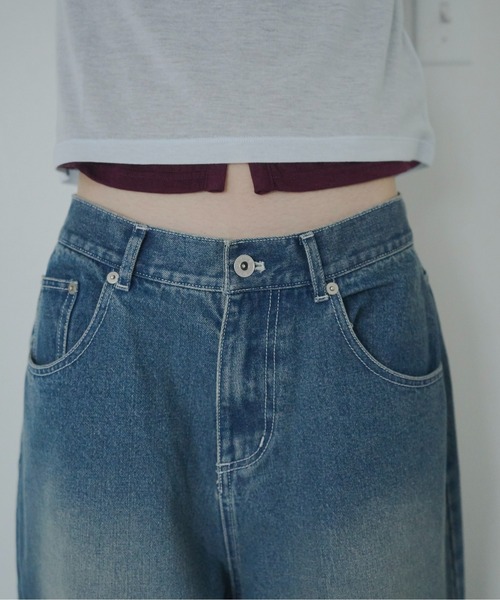 FEKETE(フェケテ)の「loose wide denim / ヴィンテージワイドデニム(デニムパンツ・レディース・インディゴブルー/ライトブルー/ブルー・MEDIUM/SMALL/LARGE)」の11枚目の写真